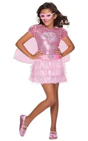 Pink Supergirl Tutu Dress Child Sequin Costume