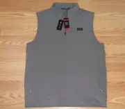 Nwt Travis Mathew Mens Large Wanderlust Vest Gray Golf Athletic Full Zip