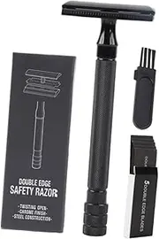minkissy Manual Beard Shaver Brush Blade Set Old Style Double Razor Safety Razor for Body Hair Travel-friendly