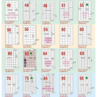 《勁媽媽購物商城》龍德 電腦標籤紙 3格 LD-807-G-A 綠色 1盒/105張 影印 雷射