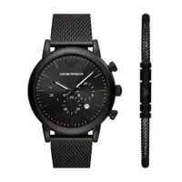 在飛比找PChome24h購物優惠-EMPORIO ARMANI 黑鋼經典套組腕錶43mm(AR