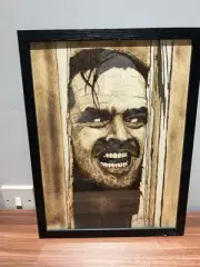 Jack Nicholson The Shining Woodburn Original Pyrography Art Andy Bolton Framed