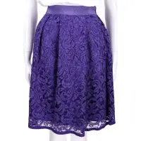 在飛比找Yahoo奇摩購物中心優惠-ALBERTA FERRETTI 紫色蕾絲及膝裙