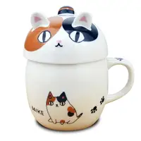 在飛比找Yahoo奇摩購物中心優惠-【堯峰陶瓷】日本進口造型附蓋馬克杯-貓三兄弟(咖)單入 | 