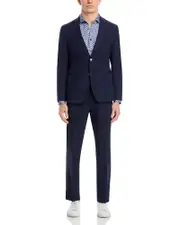 Boss H-Huge Wool & Linen Melange Solid Slim Fit Suit