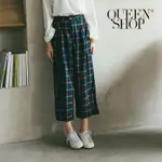 QUEENSHOP【04110137】配色格紋低檔寬褲 S/M＊現+預＊