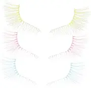 Ipetboom 3 Pairs Faux Colorful Eyelashes Thick Long Dramatic Lashes for Halloween Cosplay Lightweight False Lashes for Stage Performances Parties Makeup Extensions