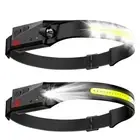 2X COB LED Headlamp Rechargeable Light Wave Induction Light Head Work Lamp Torch