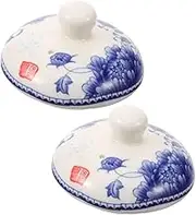 HAKIDZEL 2pcs Ceramic Cup Lid Replacement Cover for Teapots Mugs Stylish and Practical Accessory for Blooming Loose Leaf Tea Easy to Clean and
