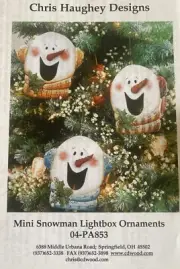Tole Painting Pattern Packet: Mini Snowman Lightbox Ornaments by Chris Haughey