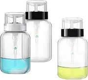 Nail Pump Bottle, 3 PCS Pump Empty Dispenser Bottle Nail Polish Remover, Plastic Bottle Liquid Bottles Container Travel Cleaner Bottle (200 ml)