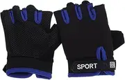 [Generic] 1 Pair Fingerless Cycling Gloves Slip Half Finger Design for Breathable Mesh for Comfort for Balance Bike and Scooter Sports Unisex Outdoor Gloves for Boys