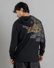 [Dexter] Dexter Men's Altered Hooded Long Sleeve T-Shirt in Black Size Large L Black