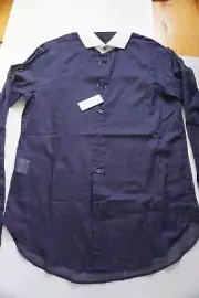 New $570 Men Alexander McQueen Navy Shirt sz Small (48) Made in Italy McQ