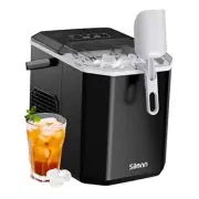 Silonn Ice Maker Countertop, Portable Ice Machine with Carry Handle, Self Black