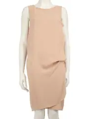 Blush Pink Silk Belted Dress