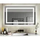 FORCLOVER Bathroom Vanity Mirror Rectangular Aluminum Frameless Dimmable White