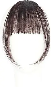 Girl Hair Air Fringe Bang With Hairs On The Temple Women Wigs Front Neat Bangs With Clip In Girl Hair Ex Ions Piece Dark Brown