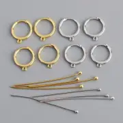 925 Sterling Silver Round Earring Hoop Component YLS05-Closed Loop Gold