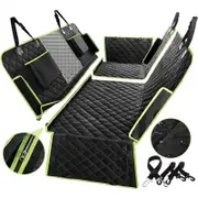 NNEOBA 6-in-1 Waterproof Dog Car Seat Cover for Back Seat Hammock Style Green