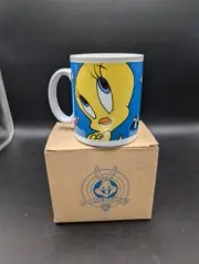 1998 Warner Brothers TWEETY Bird Sylvester Cat coffee mug Looney Tunes Gibson