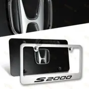 2pcs Honda S2000 Stainless Steel Front + Back 3D License Plate Frame with Caps