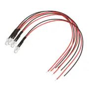 4 Pcs 3mm Pre-Wired LED Light, RGB Slow Flashing (20mA, DC 3-5V)