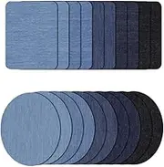 Denim Iron On Patches, 40Pcs Iron-On Jeans Repairing Patch Inside with No-Sew Great for Sofa Trousers Pockets Knee Holes Elbow DIY Decorating (Rectangle & Oval)