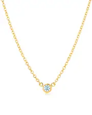 Suzy Levian 14K 0.15 ct. Diamond Solitaire Necklace