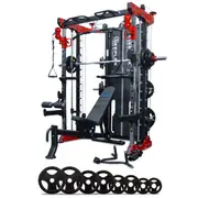 Reeplex CBT-PN Multi Station Gym + FID Bench + 100kg Olympic Rubber Weight Plates
