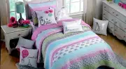 Cynthia Rowley 2PC Twin Quilt & Sham Paris Eiffel Tower Bicycle Bike French Chic