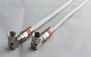 White RG6 Quad Shield Coax Cable F Male Right Angle to F Male Right Angle Flylead TV Antenna 0.5m-50m Lengths (2.5m)