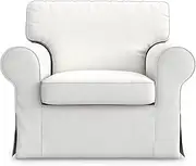 MastersofCovers Ektorp IKEA Armchair 5 Color Cotton Cover for The IKEA Ektorp Chair Slipcover Replacement White