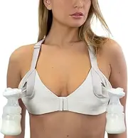 [Chrome Cherry] Truly Hands Free Pumping Bra - Nurturally - Fits 36A to 46D, Comfortable, Adjustable, Works with Lansinoh, Spectra, Evenflo