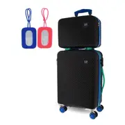 GAP CAB Hard Shell with Mini Beauty Case Set + Assorted Leather Tag - Black