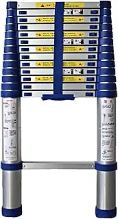 Durable Ladder 4.6Ft-26Ft Telescoping Ladder Portable Aluminium Extension Ladders Multi Purpose Folding Extendable Step Loft Ladder for Home Garden Office(Blue 2M)