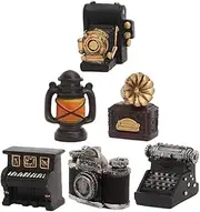 Kisangel 2sets Ornaments Decor Kit Miniature Shop House Photographer Mini Digital Camera Figurines Vintage Mini Food Pendant Cute Figures Mini Camera Keychain Film Miniatures 6pcs*2