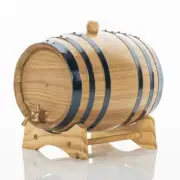 2L American Oak Barrel with Metal Spigot - Perfect for Aging Wine,Port, Whisk...