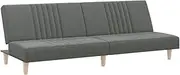 vidaXL Convertible Sofa Bed - Modern and Stylish Dark Grey Fabric Couch with Adjustable Backrest, Durable Plywood Frame, and Comfortable Seating