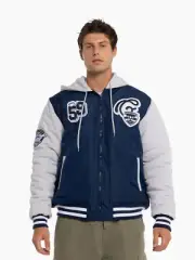 Geelong Cats AFL Mens Patchworks Bomber Jacket | NAVY by Sporting House