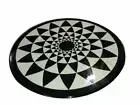30'' marble tea coffee dining corner center side table top inlay malachite v3