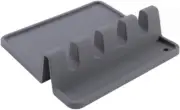 4 Slotted Silicone Spoon Rest,Modern Design Spatula Holder for Stove Top and Cou