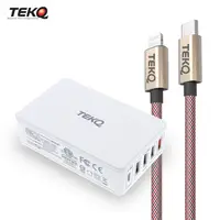 在飛比找PChome24h購物優惠-TEKQ Type-C USB 5孔 快充萬用充電器 + T