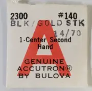 NOS Bulova Accutron 2300 2301 Center Second Hand #140 GOLD/BLACK STICK 14/70