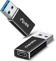 [10Gbps] USB C to USB A Adapter, ONVIAN USB C Female to USB 3.1 Male Adapter (2 Pack), USB C 3.1 GEN 2 Adapter, Support Double Sided Data Transfer & Charging, USB A to USB C 3.1 Converter