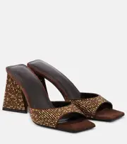 [The Attico] The Attico Devon 85 embellished leather mules AU 4 brown