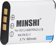 MINSHI LI-60B EN-EL11 D-LI78 DB-80 DB-L70 DB-L70A DB-L70AU Battery Compatible with Nikon EN-EL11 3.7V 680mAh High Efficiency Battery