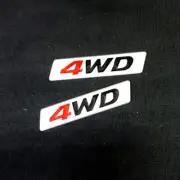 2x Red Black Matte Silver 4WD Metal Decal Sticker Badge Emblem Turbo Vehicle Car (for: Peugeot)