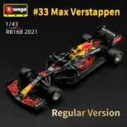BBURAGO 1:43 2021 Red Bull RB16B F1 #33 Max Verstappen Model Car Collection Toy.