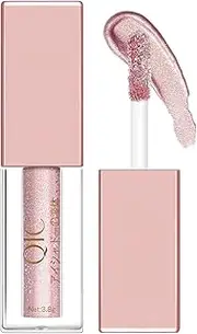 IEFIEL 2 Pack Long Lasting Liquid Eyeshadow Brush Waterproof Sweatproof Shimmer Glitter Makeup Brush Set for Women Girls Light Pink One Size